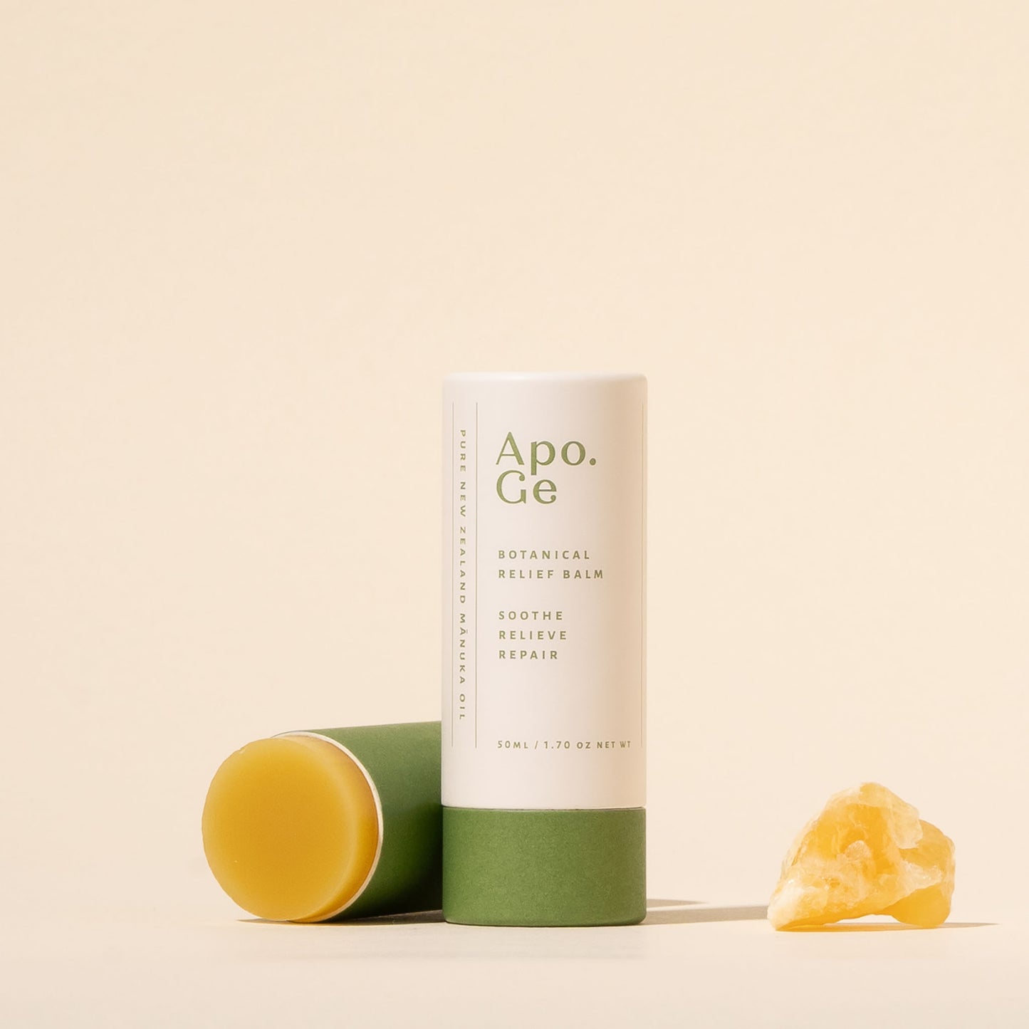 apo ge manuka honey botanical relief balm 50ml push up paper tube