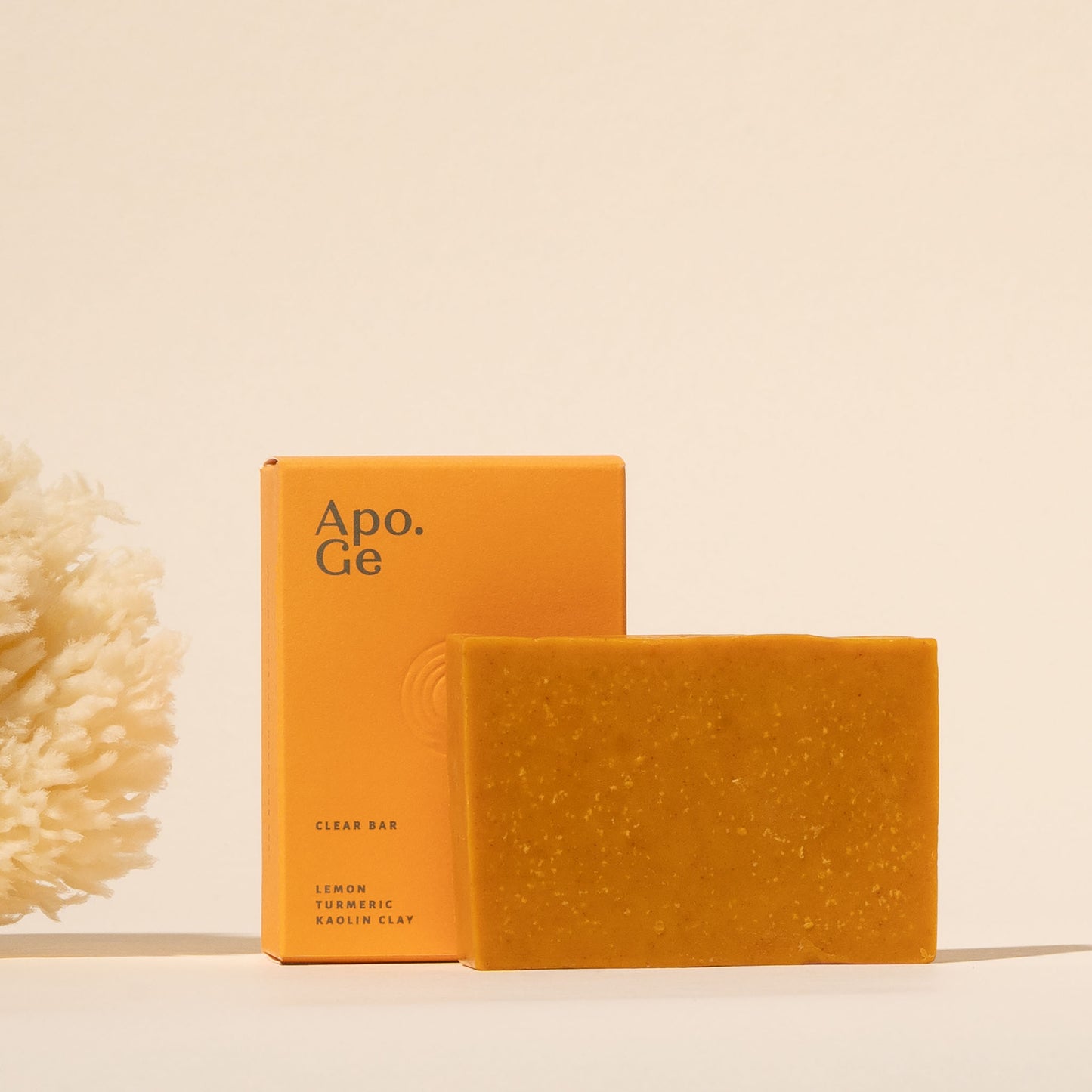 apo ge manuka honey skincare clear bar bar soap on white background