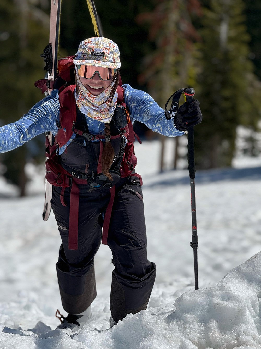 Colleen ski touring in the backcountry
