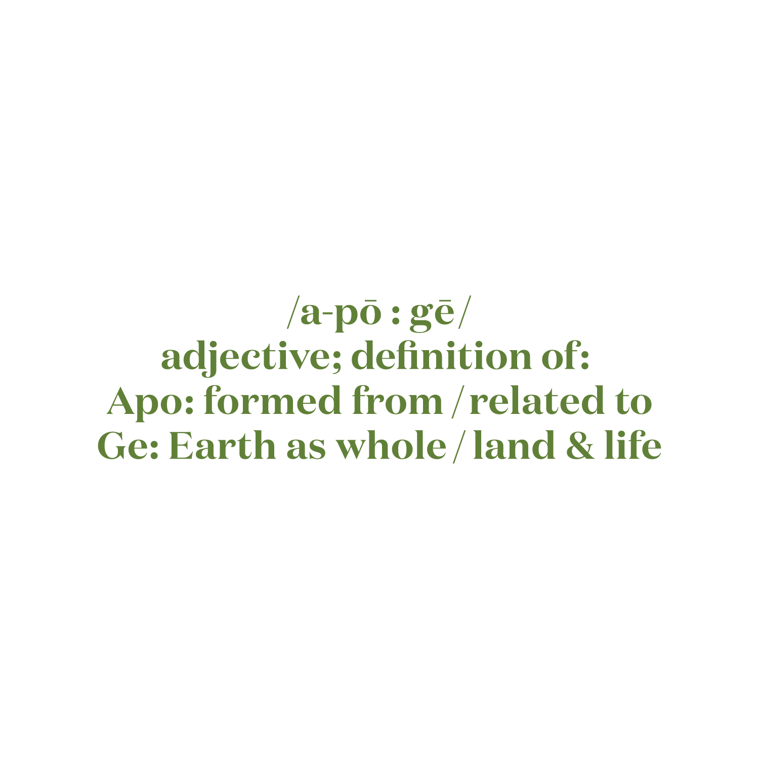 Apo.Ge description and pronunciation 